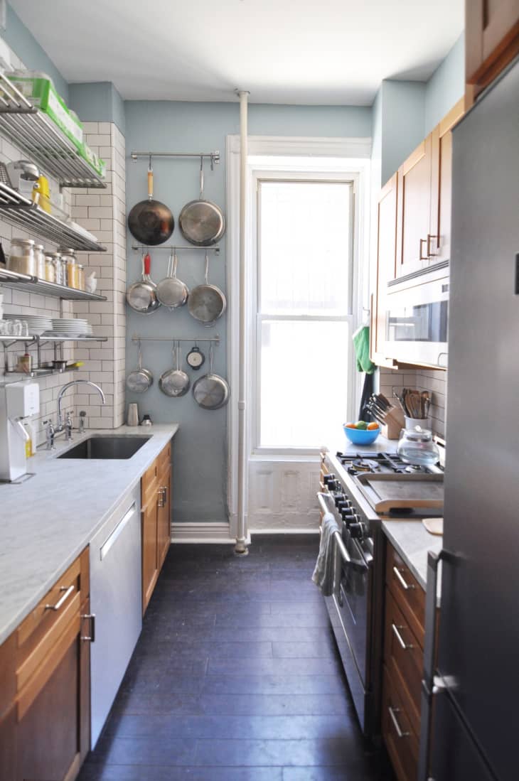 Pots and pans clearance hanging on wall